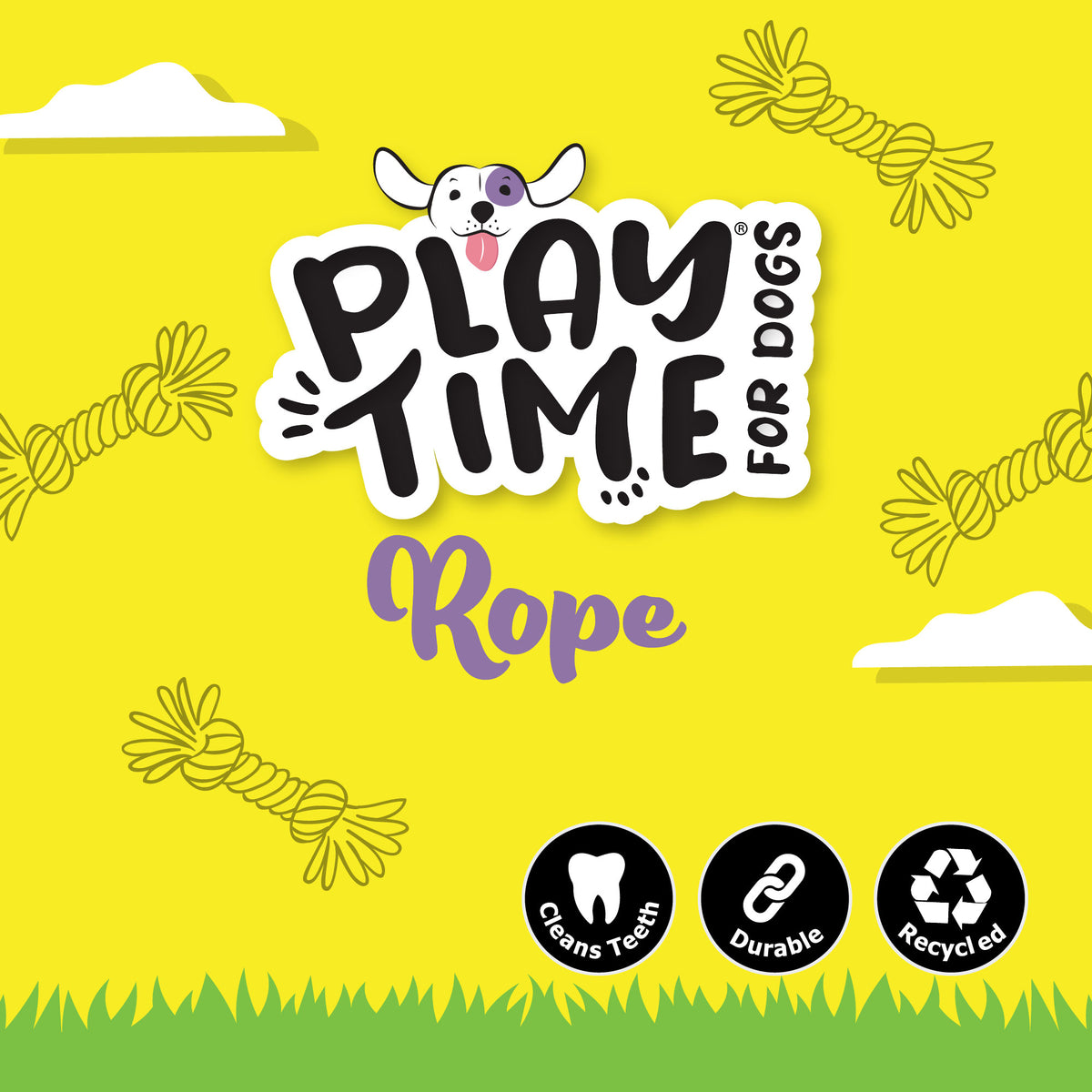 Playtime Tricolored T-Shirt Rope Tug