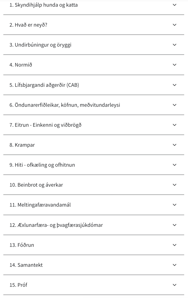Skyndihjálp - Netnámskeið