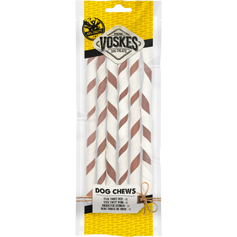 Dog Chews Stick Twist Beef M 6stk